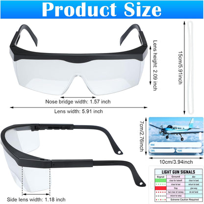 Aviation Flight Training Glasses Adjustable View Limiting Goggles Device with Glasses Box and Tag(Clear)