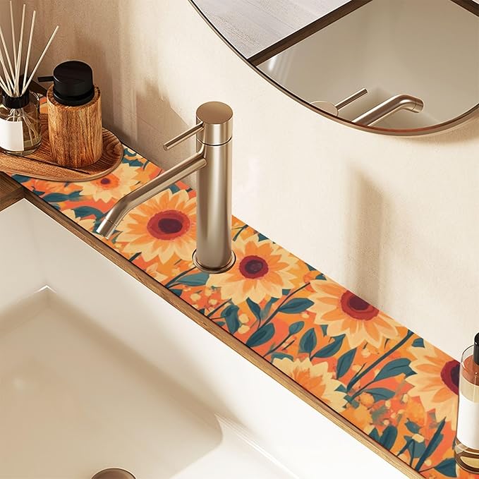 Kitchen Sink Splash Guard 1 PC 30 Inch Sink Faucet Mat Splash Guard