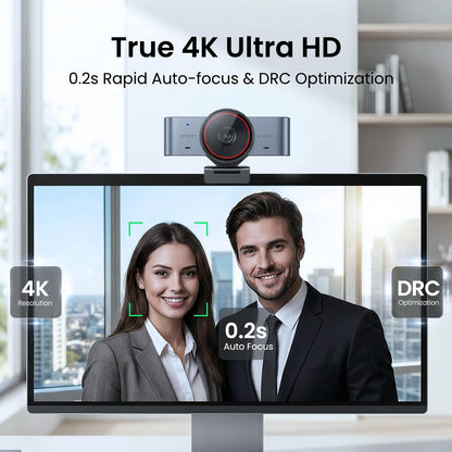 EMEET C960 Ultra 4K Webcam for Mac & PC, 1/1.5" Large Sensor, Metal Body, 0.2s Autofocus, DRC, Whiteboard Mode, Built-in Privacy Cover, 2 Mics, USB Webcam 4K for Meetings, Streaming & Content Creation