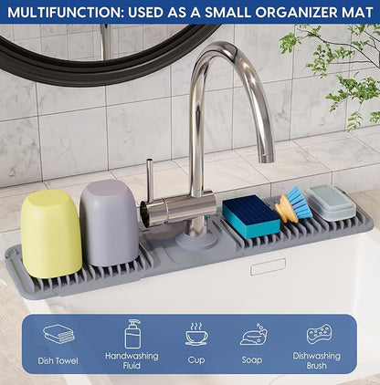 24 Inch Silicone Faucet Mat for Kitchen Sink Splash Guard