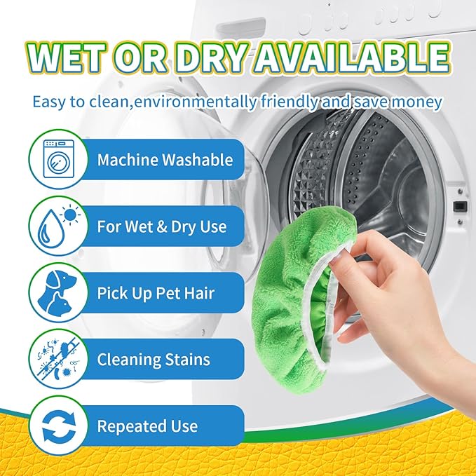 5 Pack Reusable 100% Chenille Mop Pads Compatible