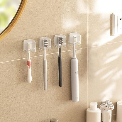 4 PCS Toothbrush Holder Wall Mounted