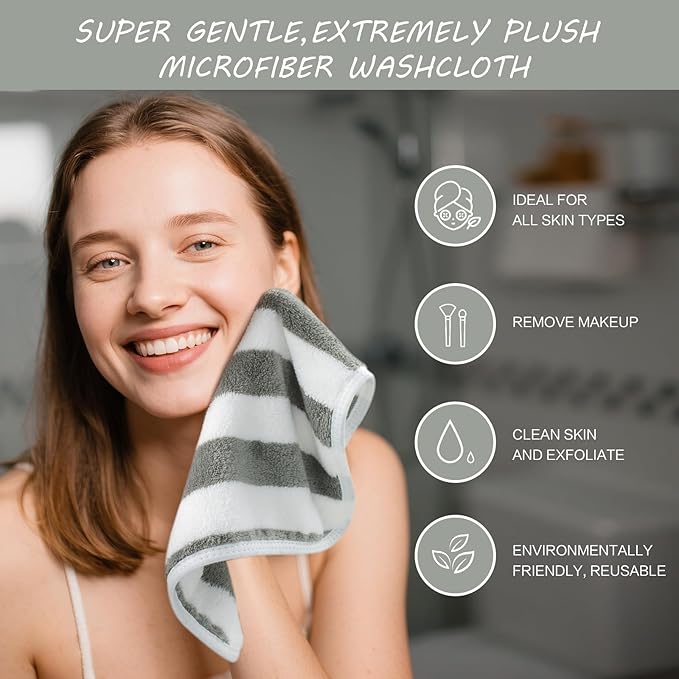 SINLAND Microfiber Facial Cloths Fast Drying Washcloth 12inch x 12inch