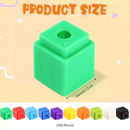 100 Pcs Orange Linking Cubes for Math Counting Cubes Manipulatives Plastic Counting Block Manipulative Classroom Learning Supplies for Educational Preschool Activities Boy Girl (Orange)