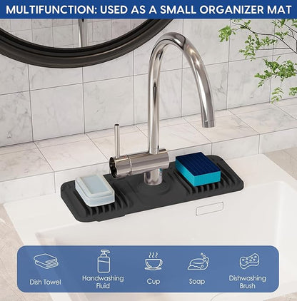 14.6 Inch Silicone Faucet Mat for Kitchen Sink Splash Guard