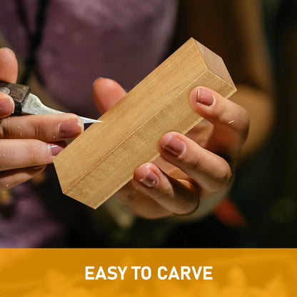 qxayxa 13 Pcs Unfinished Wooden Blocks for Crafts, Basswood Carving Blocks, Basswood for Wood Carving Blocks, Bass Wood for DIY Crafting Whittling for Adults Beginner Experts - 3.9x1x1