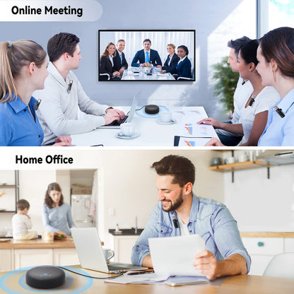 ZHUOSHENG Conference Speaker and Microphone, USB Sperakerphone with 10 AI Mics, 360° 66Ft Voice Pickup, Noise Reduction and Echo Cancellation for 10 People, Compatible with Multi-Leading Platforms