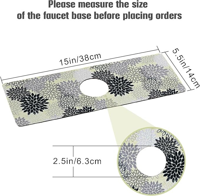 Sink Faucet Absorbing Mat, 2 Pack Drying Mat Around Faucet Sink Splash Guard