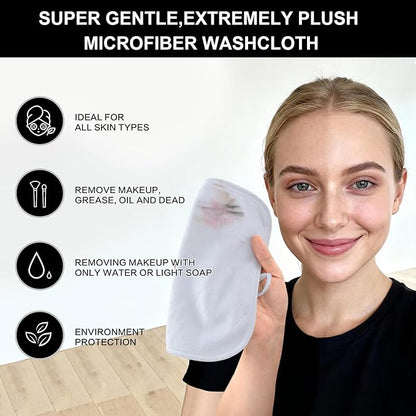 SINLAND Microfiber Facial Cloths Fast Drying Washcloth 8inch x 8inch Absorbent