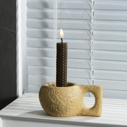 Kendiis Candle Holder Ceramic Candlestick Holder, Candlelight Stand for Spell Candles, Taper Candles, and Incense, Halloween Christmas Dining Room Home Decoration Display