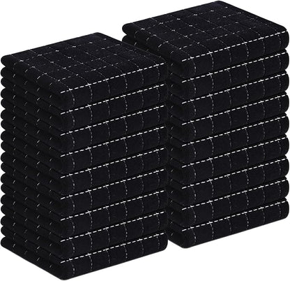 Homaxy 100% Cotton Terry Kitchen Towels, Checkered Designed, Soft and Super