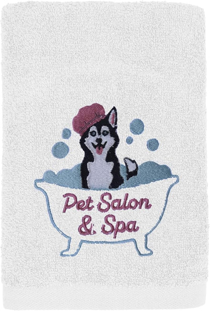 DAN RIVER Dog Towel - Pack of 1, 100% Cotton, 20x40, Ultra Soft 450 GSM, Super Absorbent & Quick Drying Towel for Dogs, Cats, and Other Pets, White Pet.