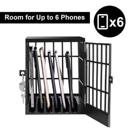 Gemaxvoled Cell Phone Jail Lock Box, Mobile Phones Prison Lockable Cage for Classroom Family Time Party