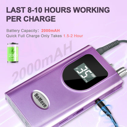 35000RPM Portable Nail Drill Machine, HoMove Professional Nail Drill Machine, Rechargeable Electric Efile Nail Drills for Acrylic Gel Nails, Cordless Portable Nails Drill【Rose Gold】