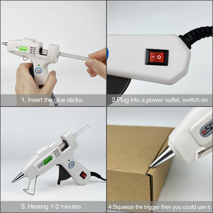 Krightlink Hot Glue Gun Kit with 120 Glue Sticks, Fast Preheating Hot Melt, High Temp for School Crafts DIY Arts and Quick Home Repairs (20w)