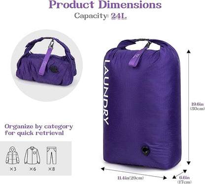Travel Laundry Bag, Vacuum Compression Dirty Clothes Travel Bag, Waterproof