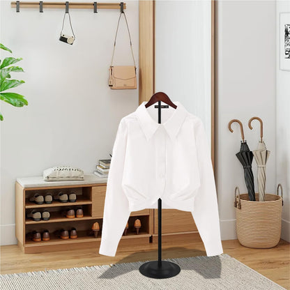 wdbg 12 Pack T Shirt Display stand, Adjustable T shirt Shoulder Stand for Vendor Portable Hanging wooden Clothes Rack for Clothing Dress Jacket Coat Retail 17-31.5 Inch, Black