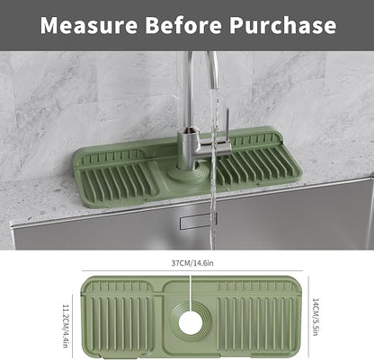WAFT YEARN 14X5 Inch Silicone Durable Faucet Mat Kitchen Sink Splash Guard