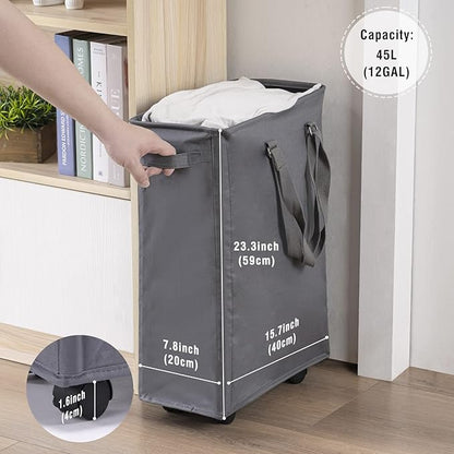 Slim Rolling Laundry Basket, Slim Laundry Hamper