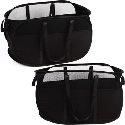 2 Pcs Collapsible Laundry Baskets, Tear Proof Pop Up Laundry Hamper