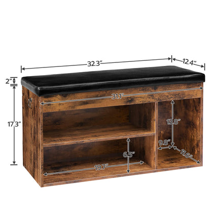 HOOBRO Shoe Storage Bench with Padded Cushion, Entryway Bench with Flip-Open Storage Box and Adjustable Shelf, Shoe Rack with Hidden Compartment, for Entryway, Living Room, BF-BG40HX01