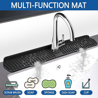Kitchen Sink Splash Guard Gen2-30" x 6'' Silicone Sink Mat Splash Guard fit