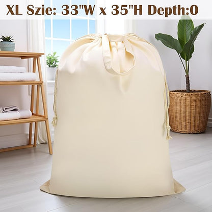 Canvas Laundry Bag 33"Wx 35"H, Thick Canvas Laundry Bag