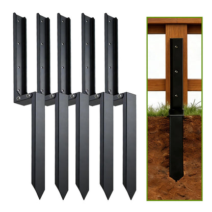 5PCS Fence Post Repair Kit, Heavy Duty Fence Posts Repair Stakes for Fix Wooden Broken Posts, Repair Tilted