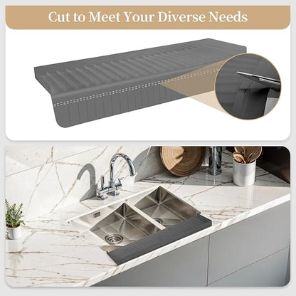 Sink Edge Protector with Suction Cup, Silicone Sink Splash Guard