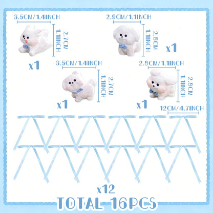 LaVenty Cute Puppies Cake Topper Cartoon Birthday Cake Decorations Figures for Birthday Party Decorations