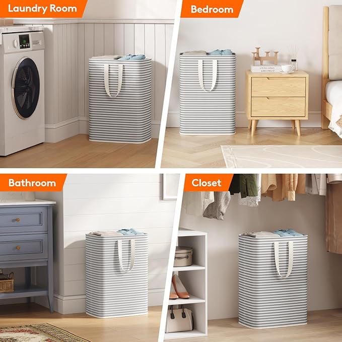 Lifewit 2 Pack Laundry Hamper Large Collapsible Laundry Baskets, Freestanding