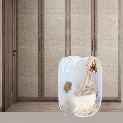 Pop Up Laundry Hamper, Reinforced Mesh Laundry Basket
