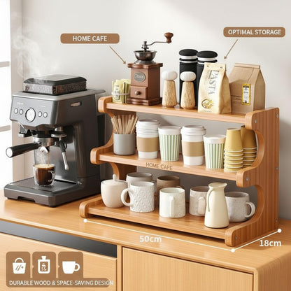 Rainsleep Multifunctional Coffee Mug Organizer for Countertop - Storage and Organization Rack for Cabinet, Holds Coffee Cups and Mugs for Kitchen and Home