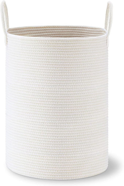 VIPOSCO Large Laundry Hamper, Tall Woven Rope Storage Basket