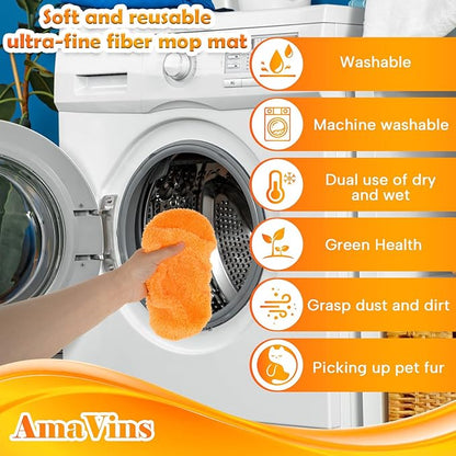 5 Pack Reusable Microfiber Mop Pads Compatible
