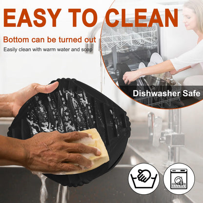 Air Fryer Silicone Liners Square 2 Pack 7.1 Inch Airfryer Liners 4-7 QT Reusable Air Fryer Liners Silicone Pot Oven Liner Baking Tray, Air Fryer Basket Silicone Mat Bowl Air Fryer Accessories Kitchen
