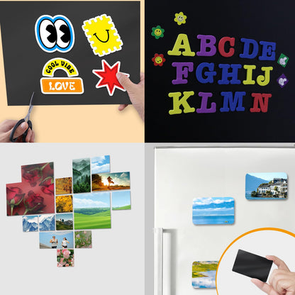 UnicornMAG Magnetic Sheets 8.5" x 11" 10 Pack - Flexible Magnet Sheets with Adhesive Backing for DIY Crafts and Photo Magnets,Suitable for School Classroom Boards, Refrigerator and Shelf Labels