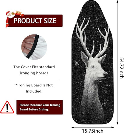 Nuxovilar Ironing Board Covers Winter Deer Sketch Pattern Polyester 15x54 Inches