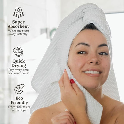 GILDEN TREE Waffle Towels for Bathroom, 100% Cotton Quick Dry Towel, Waffle