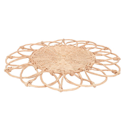 GIFTER Handcrafted Woven Rattan Wall Hanging Rustic Nature-inspired Art Decor for Farmhouse Living Room Bedroom More