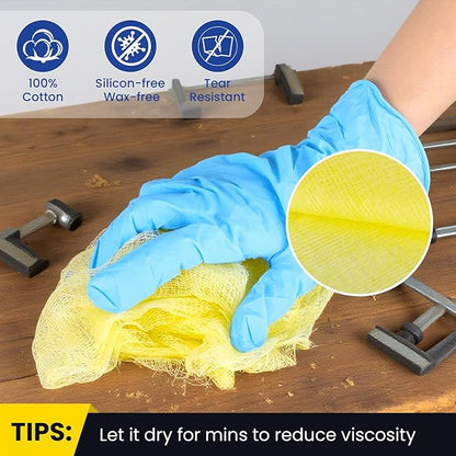 CAREGY 48Pcs Tack Cloth for Removing Dust from Woodworking, Sanding Particles