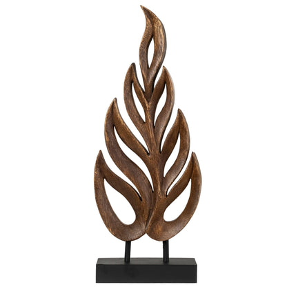 Decozen Wooden Leaf Sculpture - Hand Carved Solid Wood Coffee Table and Christmas Decor and Western Decor Accent for Living Room, Mantel, Bookshelf Décor, Christmas Decorations, Thanksgiving