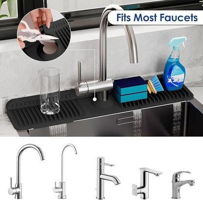 24 Inch Silicone Faucet Mat for Kitchen Sink Splash Guard