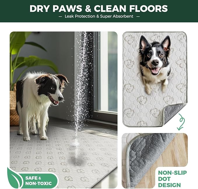 FXW Washable Pee Pads for Dogs, Leak-Proof & Non-Slip, Specifically Designed for FXW Rollick/Homeplus 32/40/45inch 8 Panels Dog Playpen, 34" Octagon, Khaki, 1 Pack
