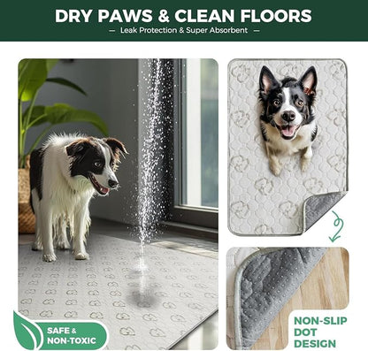 FXW Washable Pee Pads for Dogs, Leak-Proof & Non-Slip, Specifically Designed for Potty Training, 30" x 70" Rectangle, Khaki, 1 Pack