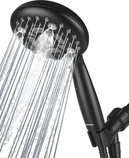 6 Spray Modes High Pressure Handheld Shower Base Upgraded 5 Inches Shower Head with Handheld Spray Matte Black Handheld Shower Head 60 Inches Stainless Steel Hose-Shower Door Bootom Seal Strip