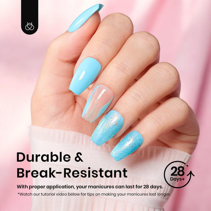 Beetles Gel Nail Kit Short Almond with Nail Dehydrator and Primer, 576Pcs Half Matte Etch-X Gel Nail Tips Solid Nail Glue Mini Nail Lamp Acrylic Nail Tips Easy DIY Nail Extension Set Gift for Women