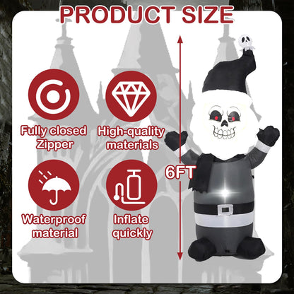 HZGEDJTG 6FT Grey Old Man Outdoor Inflatable Decoration with Built-in LED Lights, Suitable for Holiday Decorations in Yards, Lawns, and Terraces