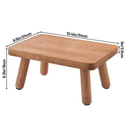 Wooden Step Stool for Adults Seniors, Anti-Slip One Step Stools, Heavy Duty Stepping Stools Kitchen Step Stool with 500lbs Capacity for Office, Bedroom, Kitchen, Bathroom