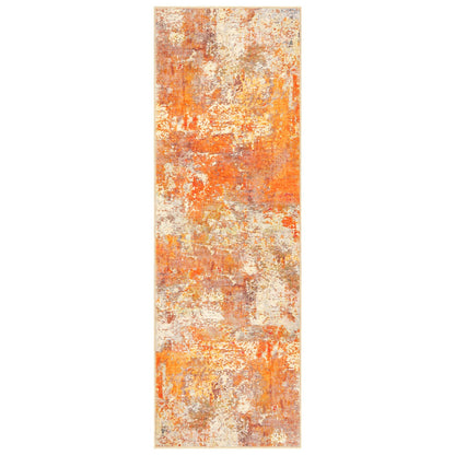 Lahome Modern Abstract Runner Rug - 2x6 Hallway Runner Rugs Long Bathroom Runner Washable Carpet Runner, Contemporary Soft Non Skid Indoor Floor Runners for Kitchen Laundry Room, Yellow/Gold/Cream